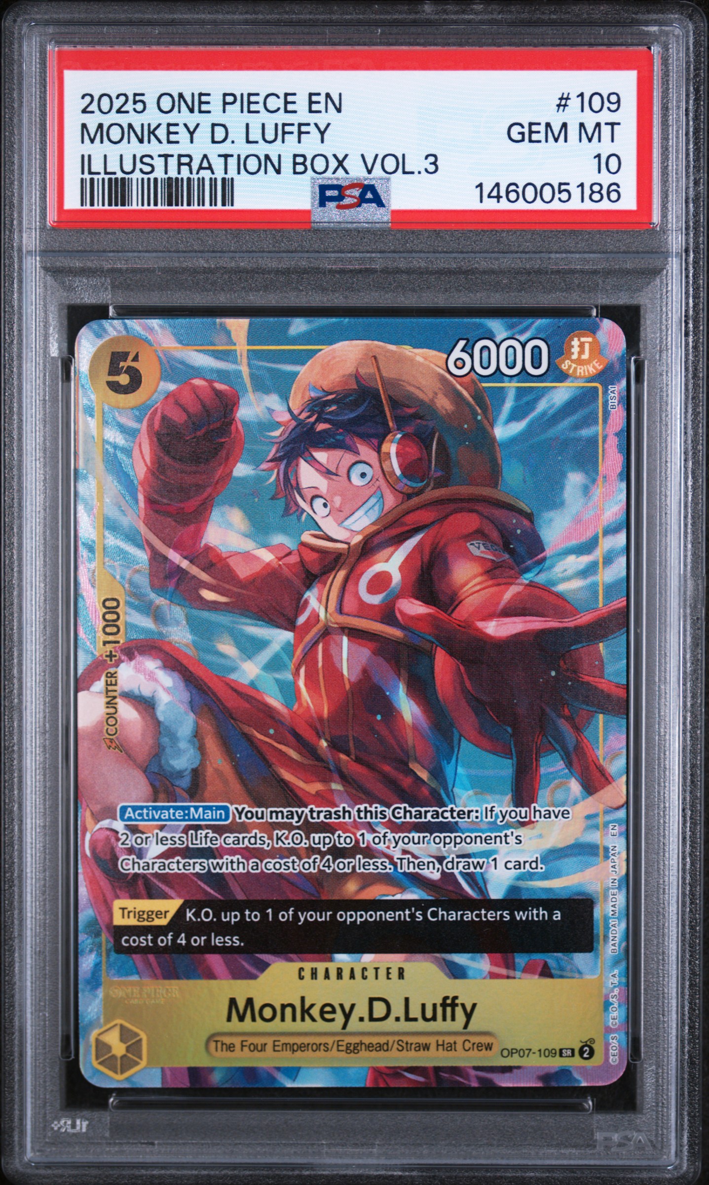 2025 #109 Monkey D. Luffy PSA 10 NFT artwork