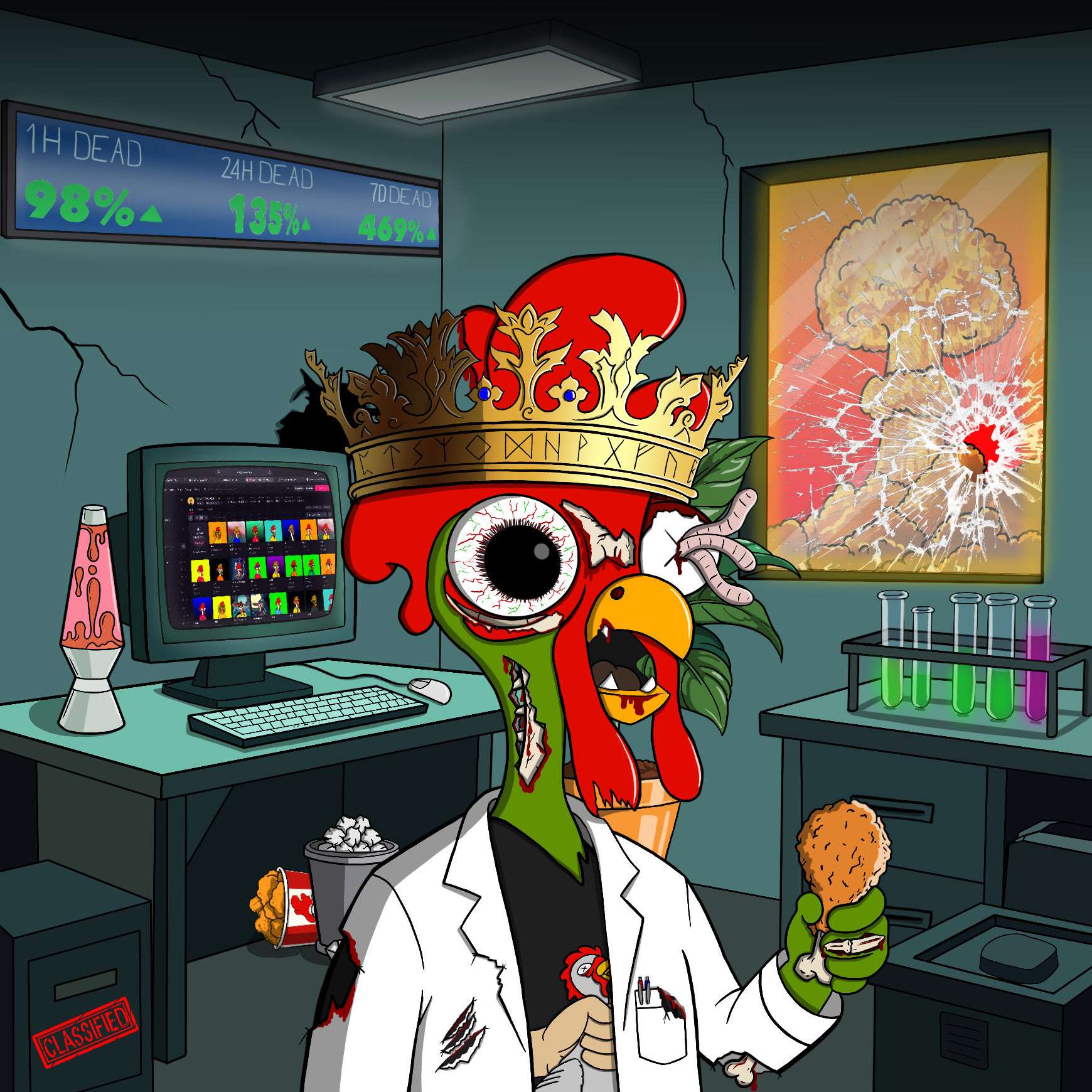 Triple OG King Clucker NFT artwork