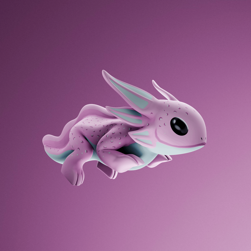 Rosado Leopard Axolotl NFT artwork