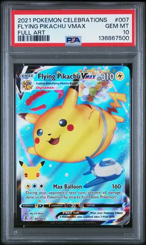 PSA GEM MT 10 FLYING PIKACHU VMA NFT artwork