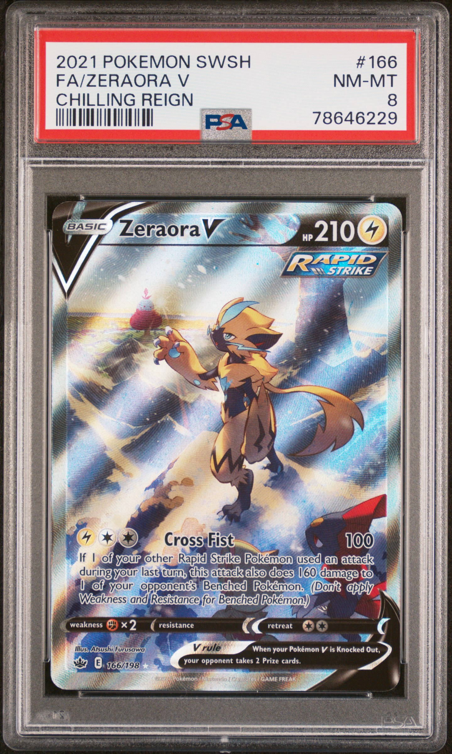 PSA NM-MT 8 FA/ZERAORA V, 2021, NFT artwork