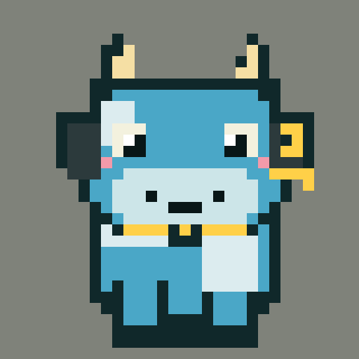 Pixel Cow #043: Blue Milk Signal Scout NFT artwork