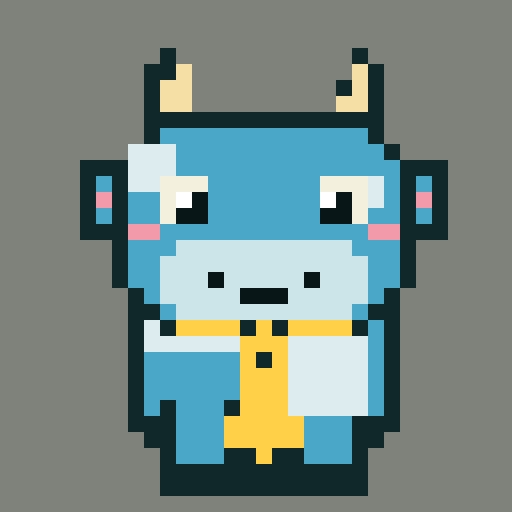 Pixel Cow #031: Blue Milk Bookkeeper NFT artwork