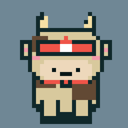 Pixel Cow #087: Cream Sun Grazer NFT artwork