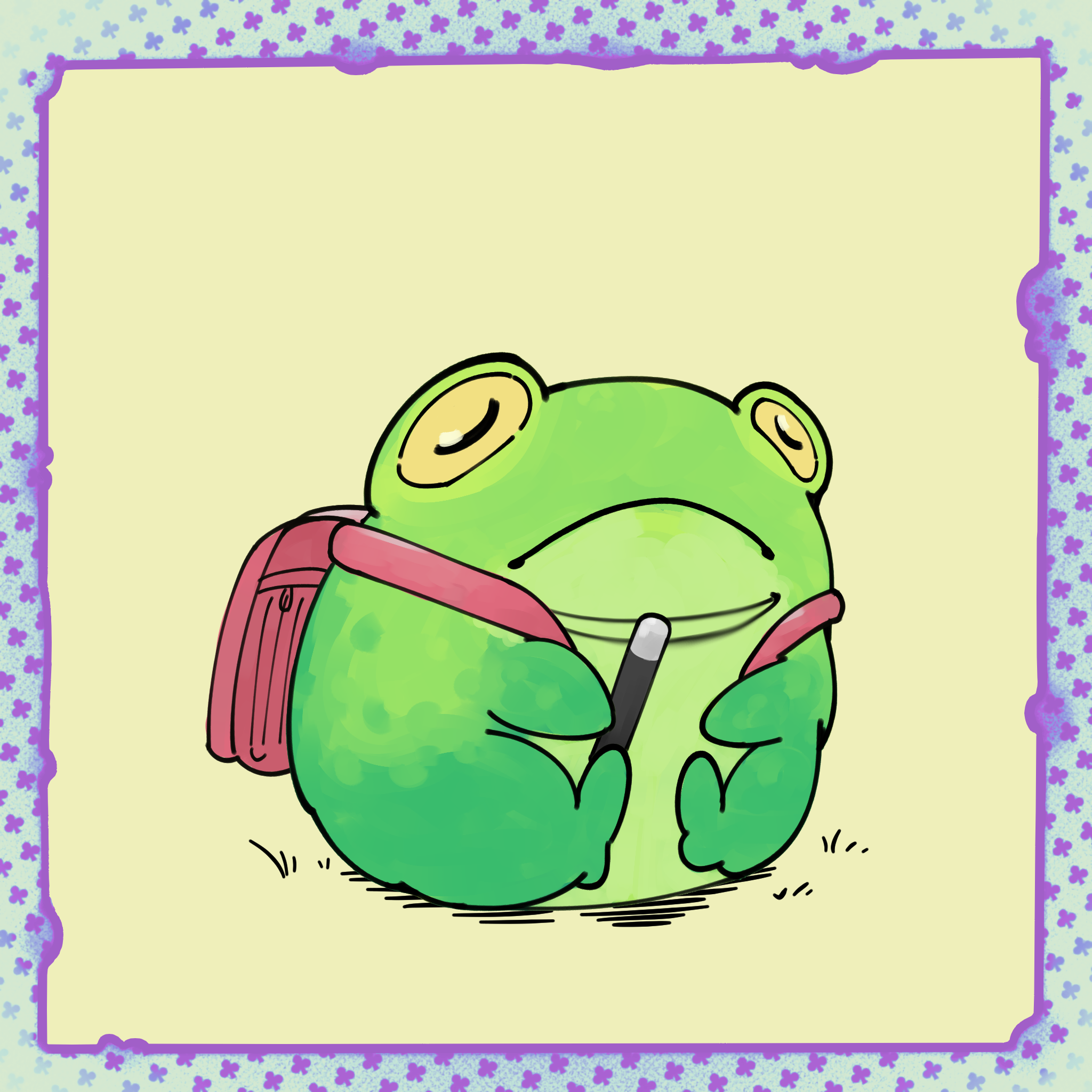 Sad Sorcerer's Cream Frog NFT artwork