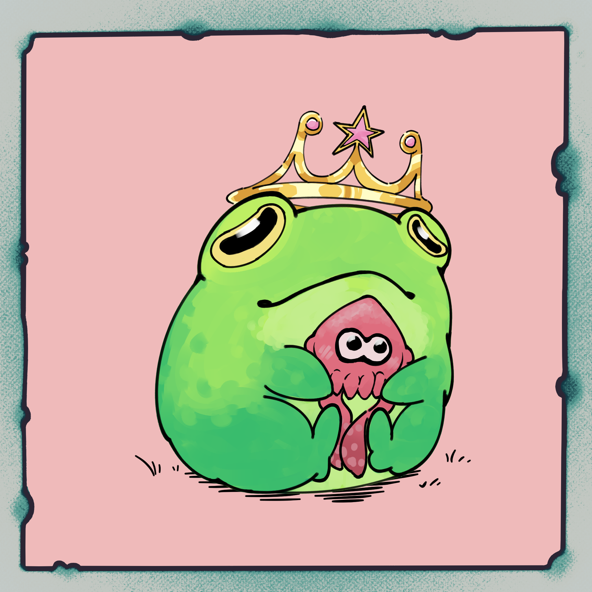 LuxBlushFrog NFT artwork