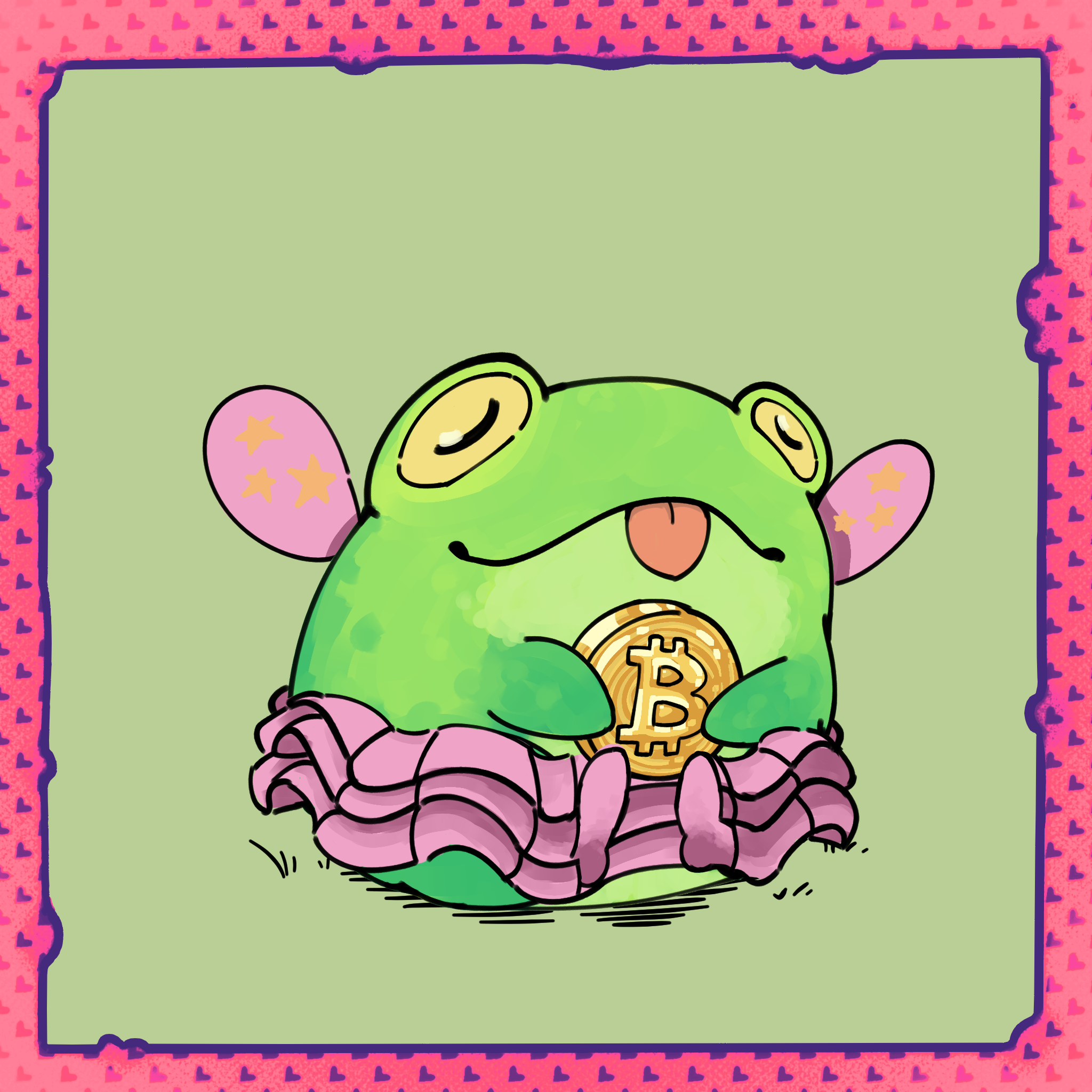 Enchanted Green Frog NFT artwork