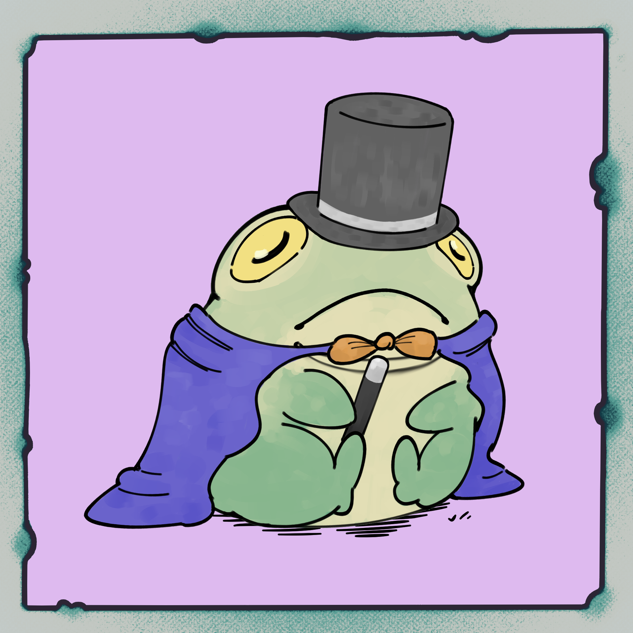 Purple Grape Frog NFT artwork