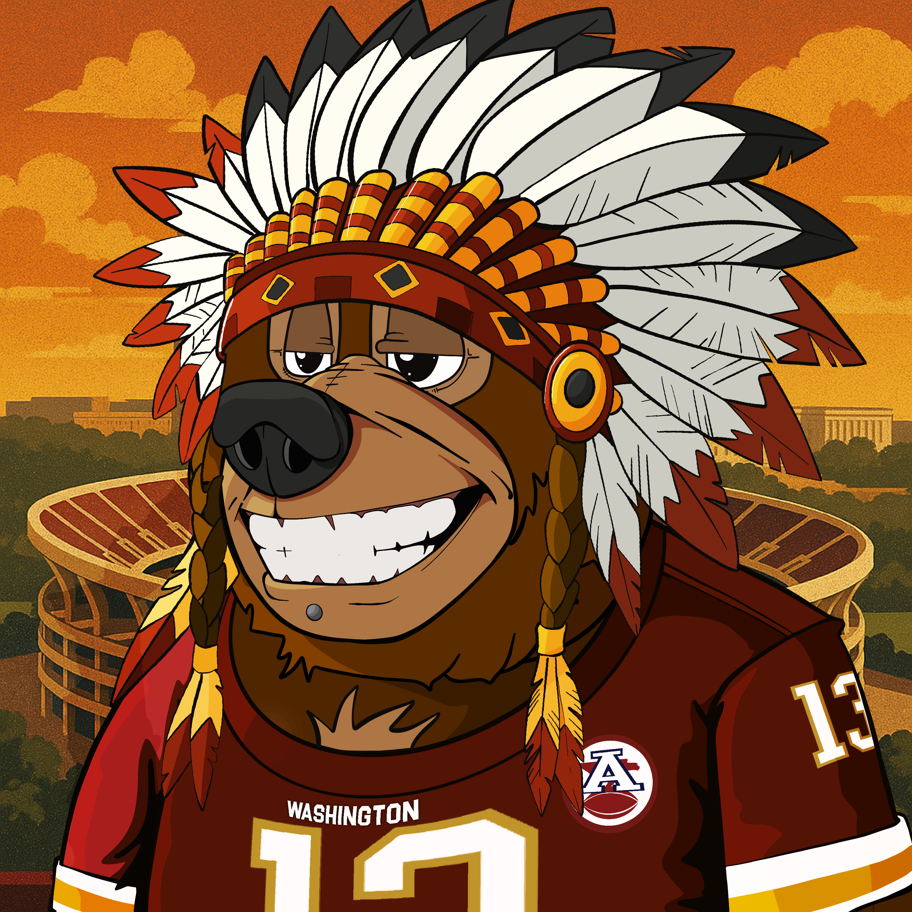 NFT #0154 Chief Gridiron NFT artwork