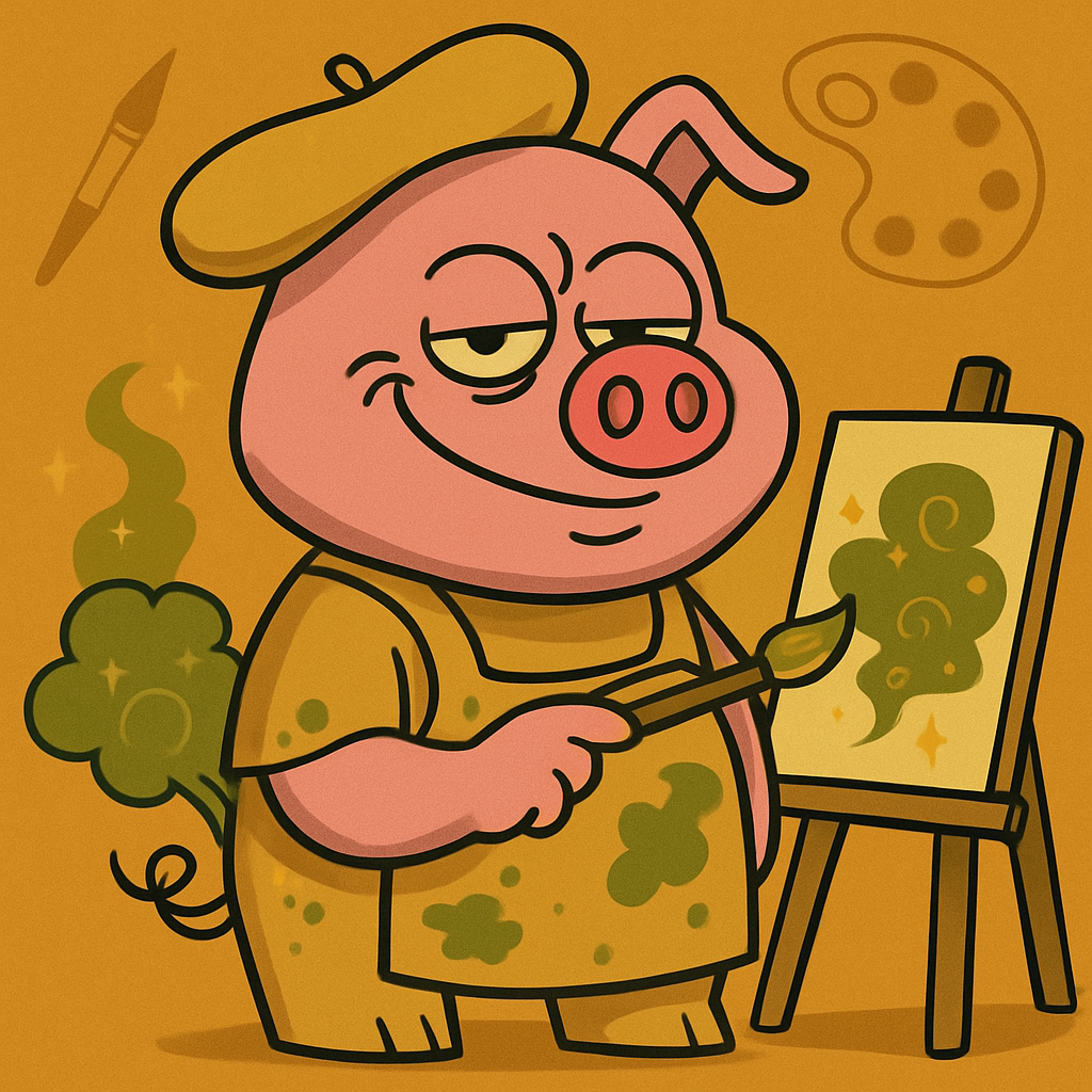 FartPig Golden Gas #6 NFT artwork