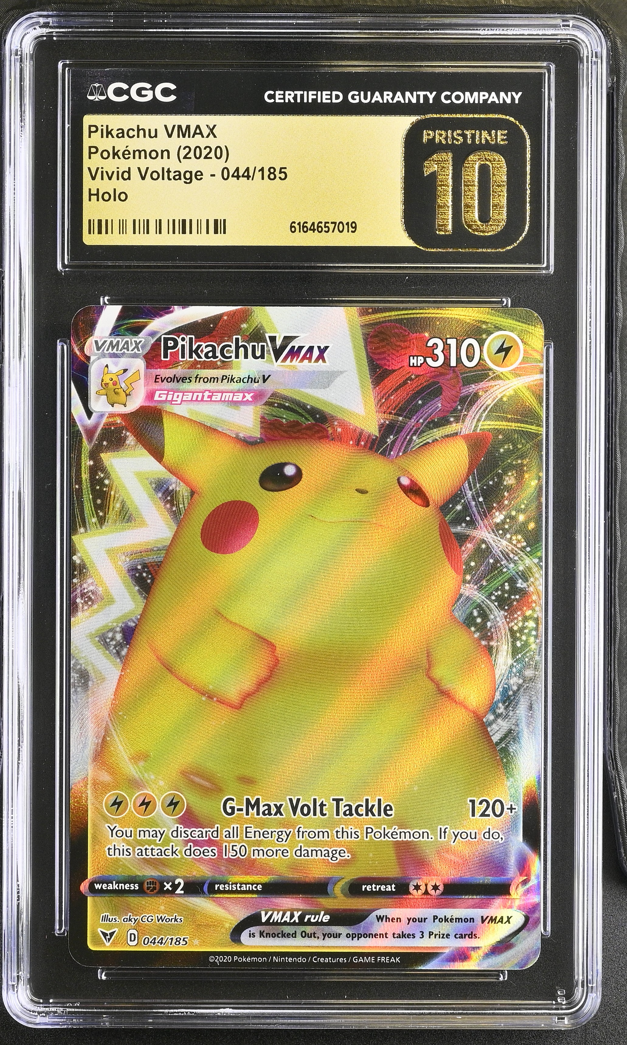 2020 #044 Pikachu VMAX CGC 10 Pr NFT artwork