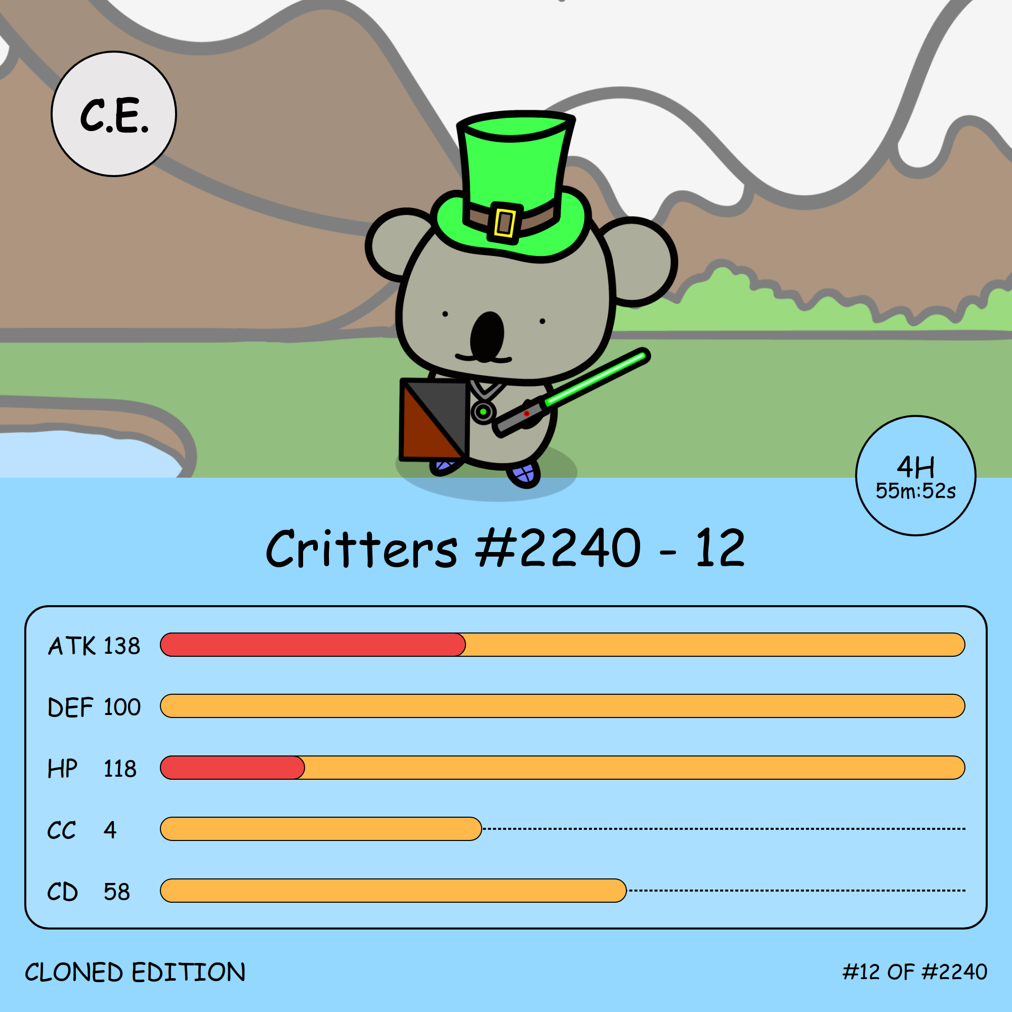 Critters #2240 - 12 NFT artwork