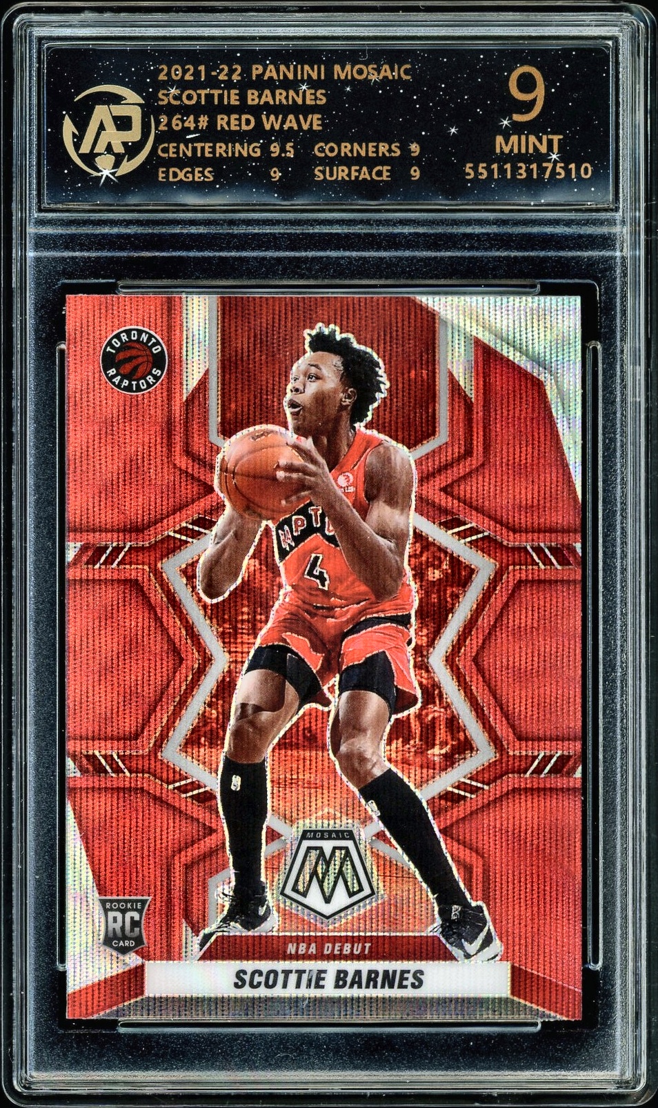 2021-22 PANINI MOSAIC 264# RED WAVE - SCOTTIE BARNES NFT artwork