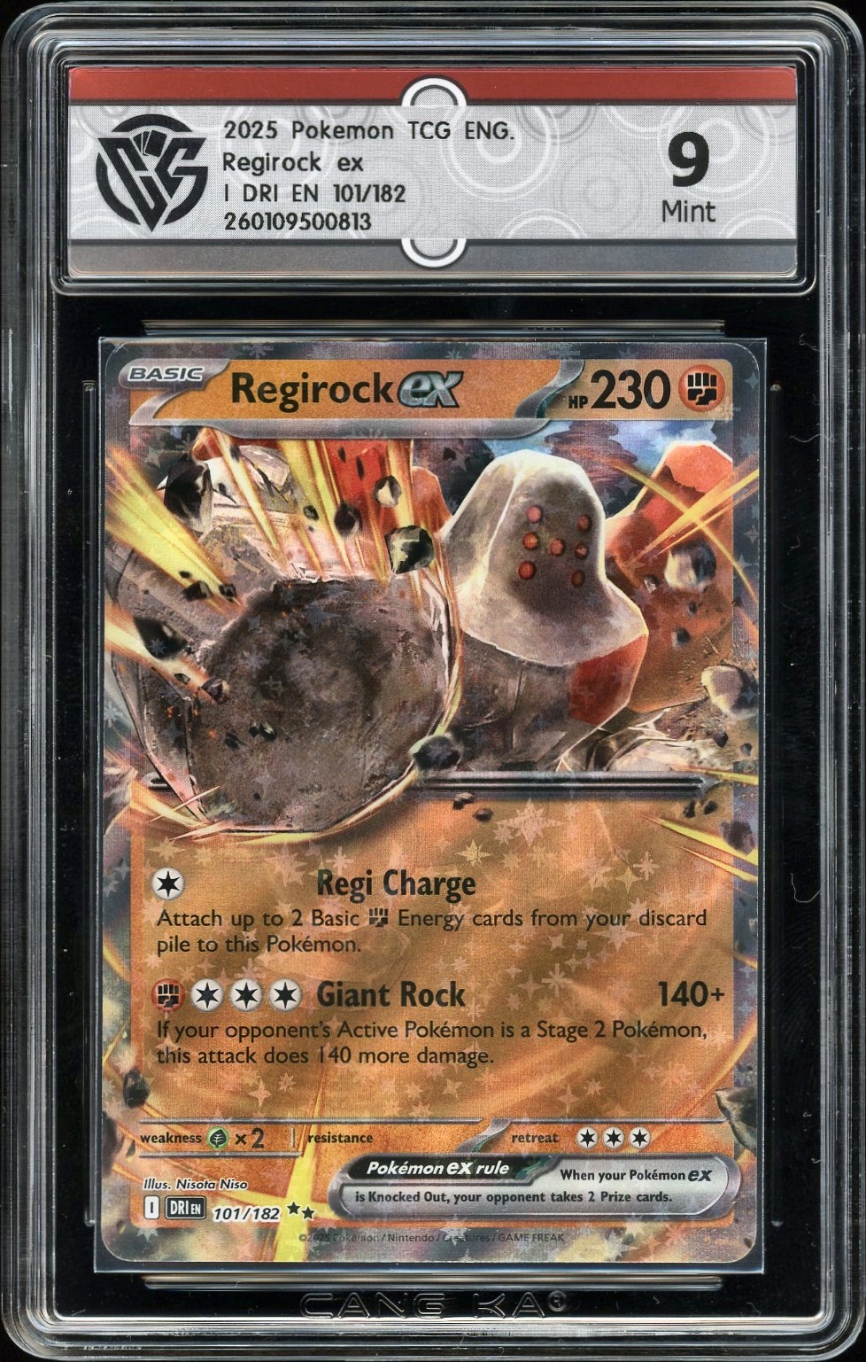 2025 Pokemon EN I DRI EN 101/182 Regirock ex NFT artwork