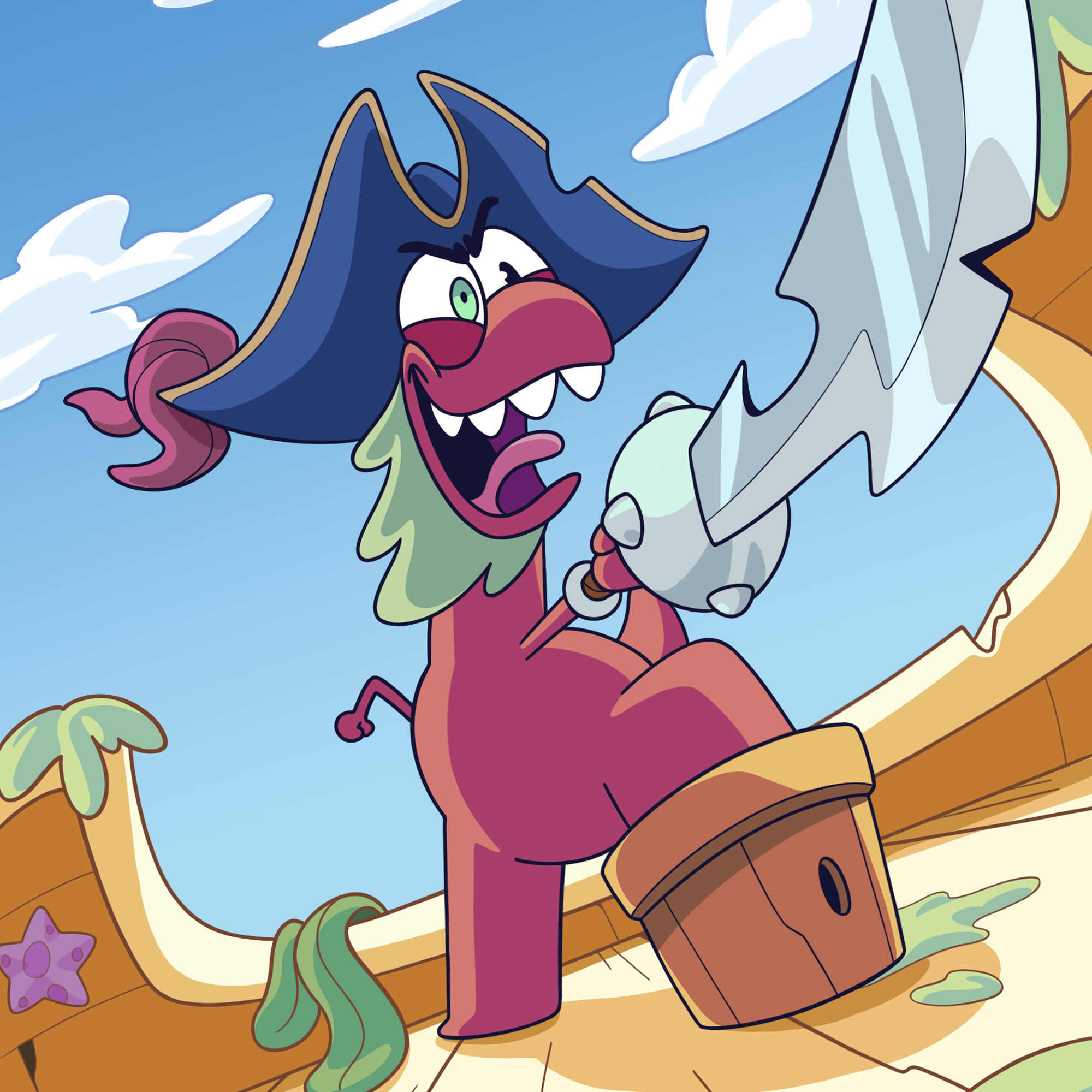 Captain Flea and the cursed hat #88 NFT artwork