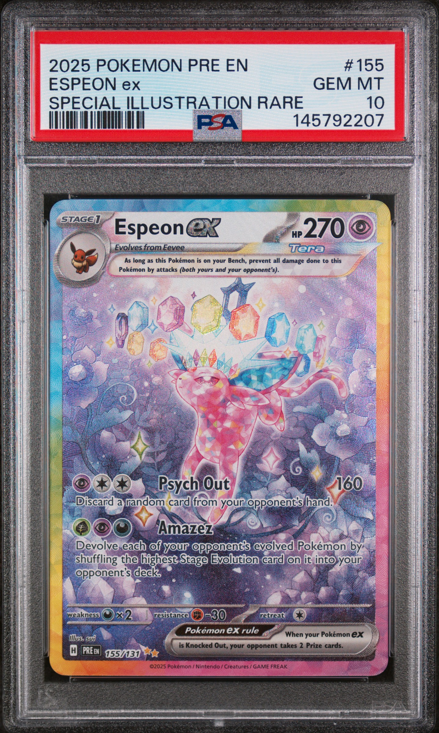 2025 #155 Espeon EX PSA 10 Pre E NFT artwork