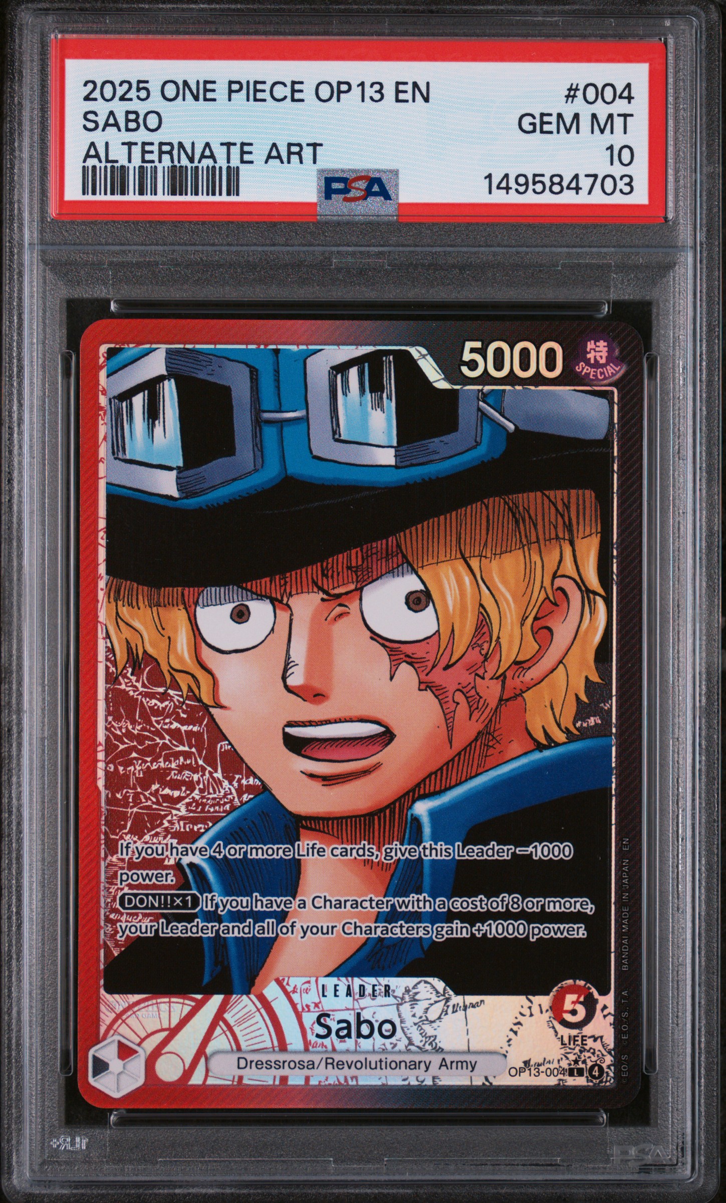 2025 #004 Sabo PSA 10 One Piece NFT artwork