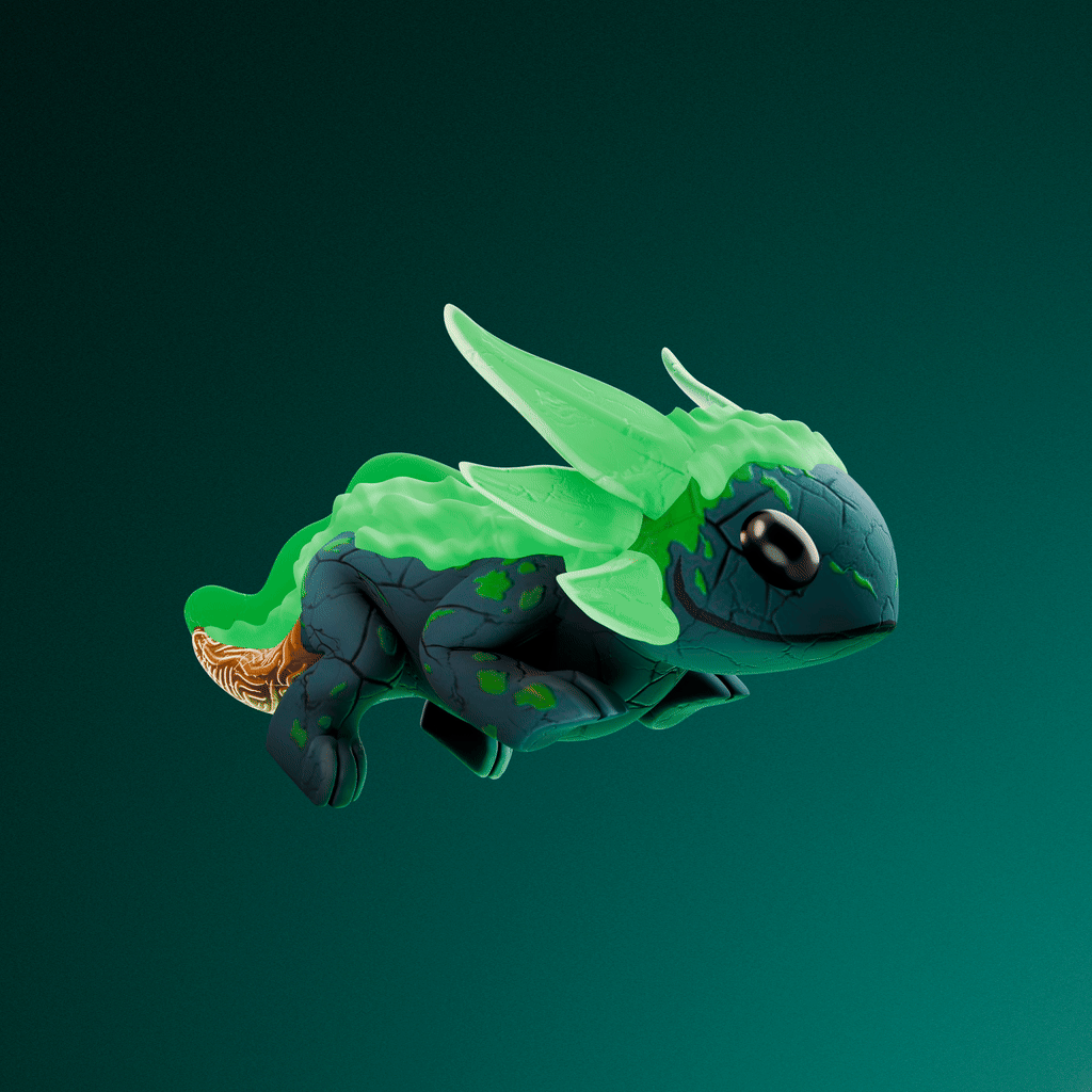 Mosskin Axolotl NFT artwork