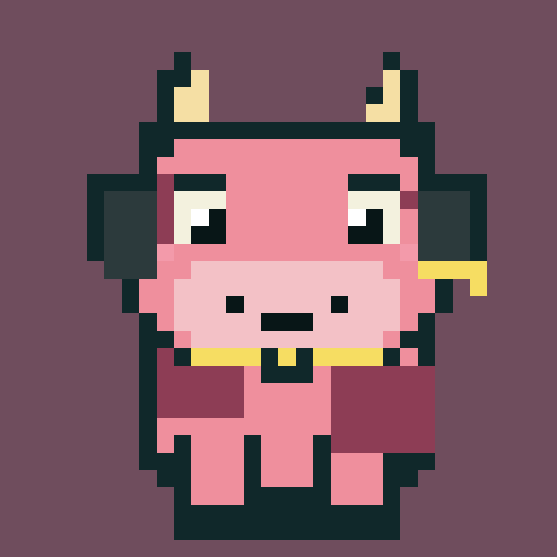 Pixel Cow #045: Strawberry Signal Scout NFT artwork