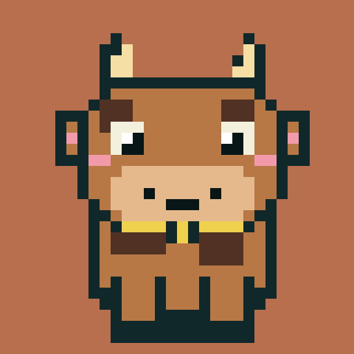 Pixel Cow #012: Rusty Tagger NFT artwork