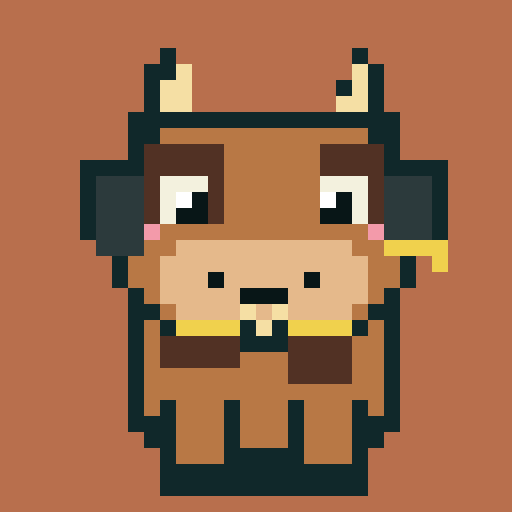 Pixel Cow #036: Rusty Signal Scout NFT artwork