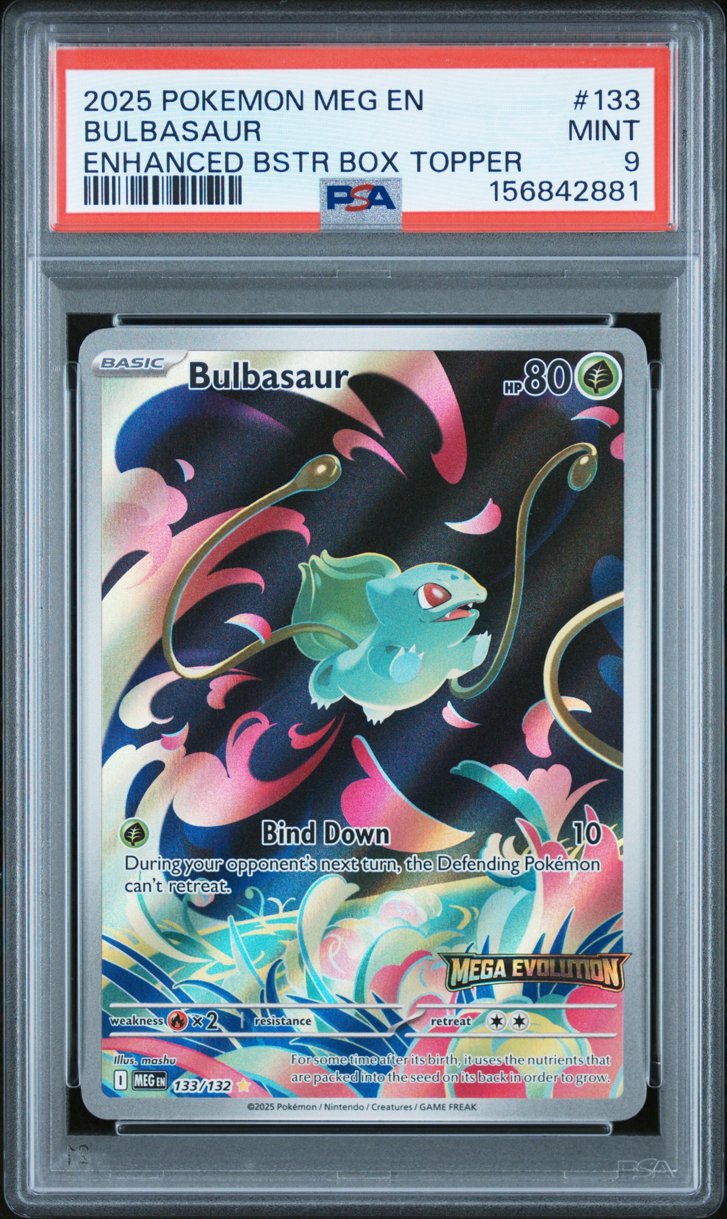 2025 #133 Bulbasaur PSA 9 Meg EN NFT artwork