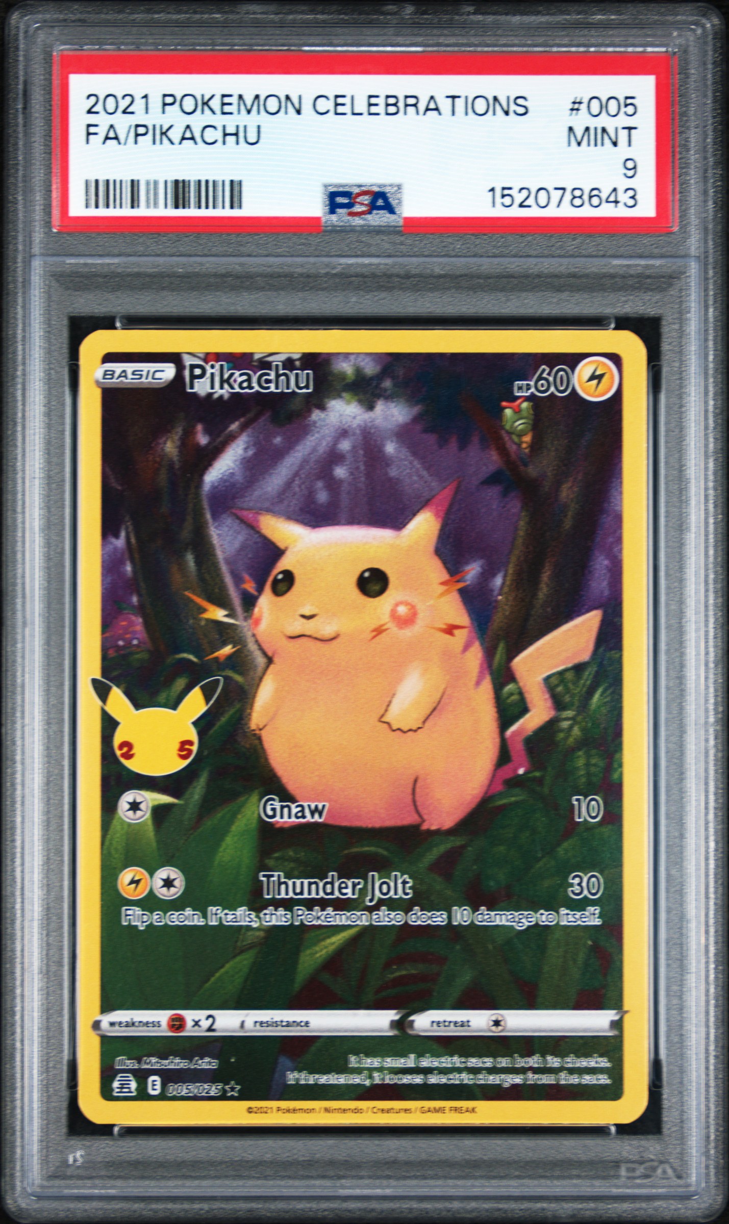 2021 #005 Full Art/Pikachu PSA 9 NFT artwork