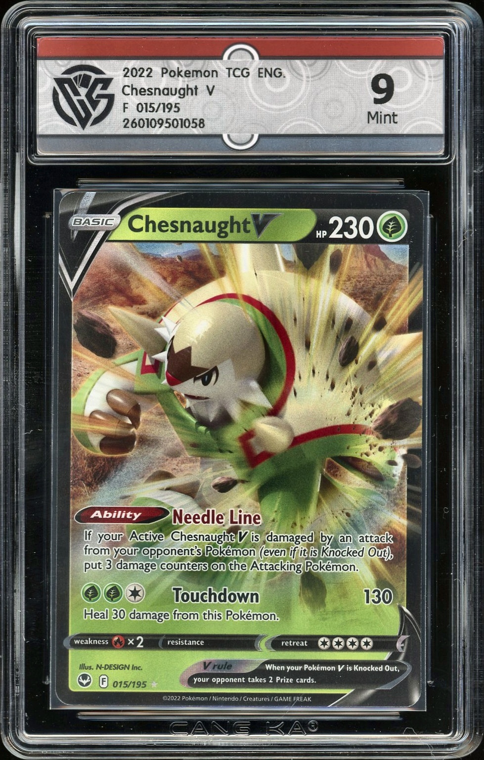 2022 Pokemon EN F 015/195 Chesnaught V NFT artwork